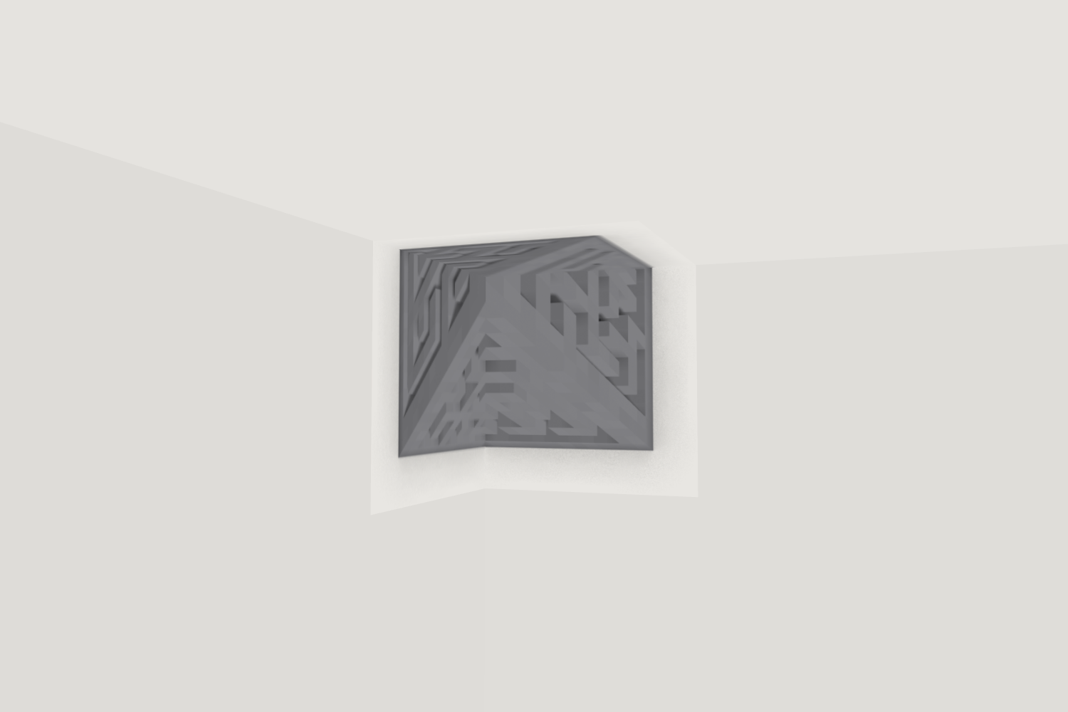 The same panels seen from the side: clearly flat printed sheets